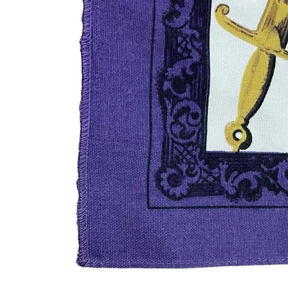 Vintage 1977 Lamont The Queen's Silver Jubilee Purple Cotton Tea Towel 29 x 14